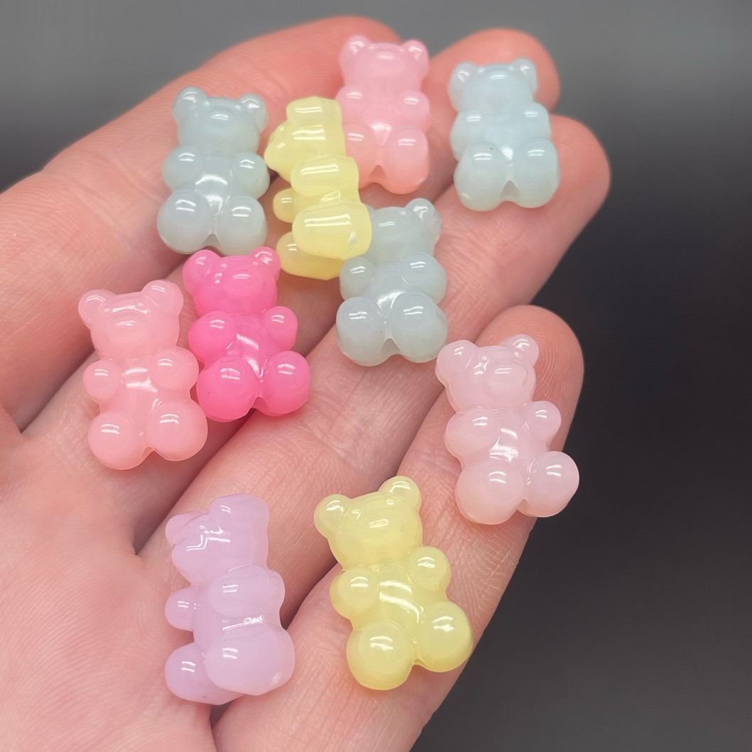 12*18 мм , Бусина Мишка микс уп.10 шт