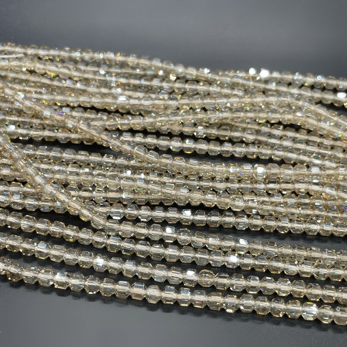 3,5*4 мм Стекло Lux, многогранник, цвет песочный