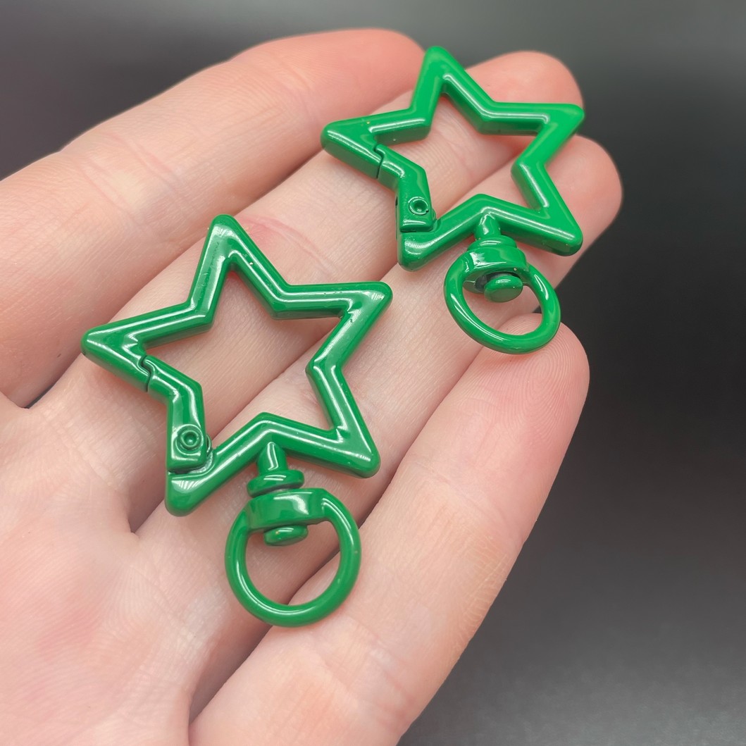 30,5*40мм , Замок крупный звезда зеленая эмаль 