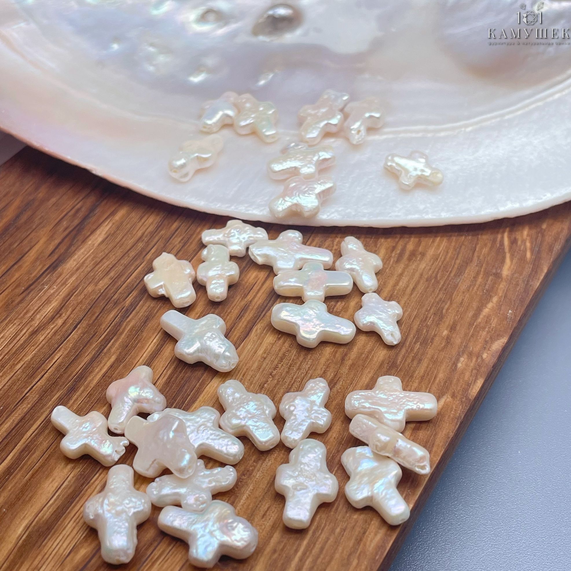 15*10 мм Жемчуг Крест штучно вертикальный