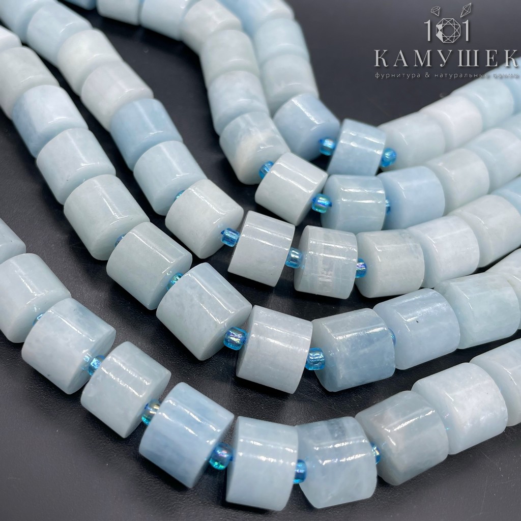 Аквамарин цилиндр  8,5*10,3 мм