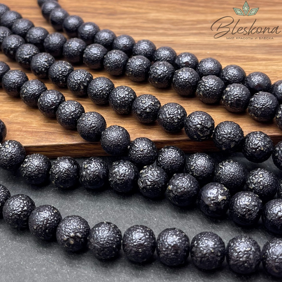 10 мм Бусина акриловая черная