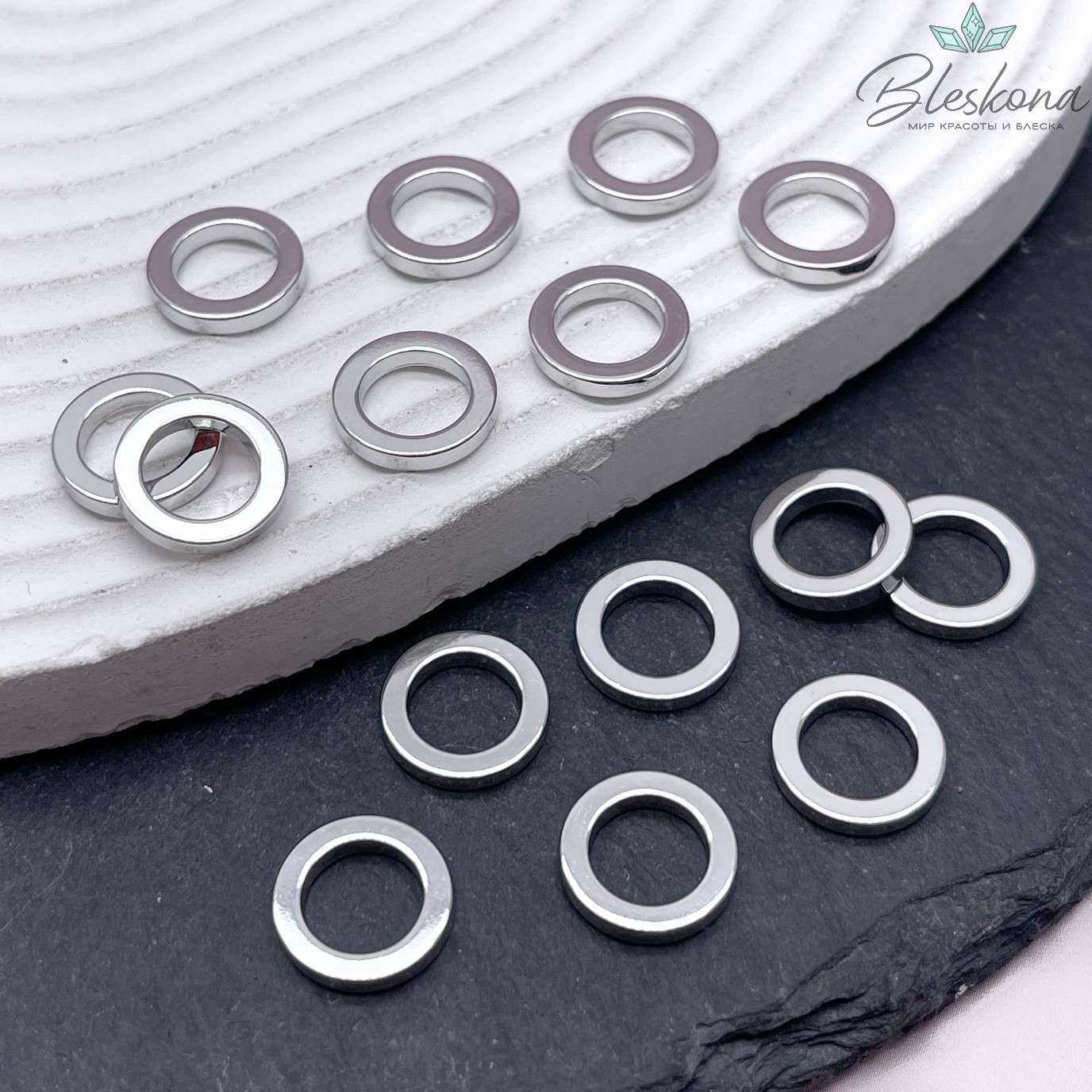 12 мм Цвет серебро, Подвеска кольцо уп. 5 шт
