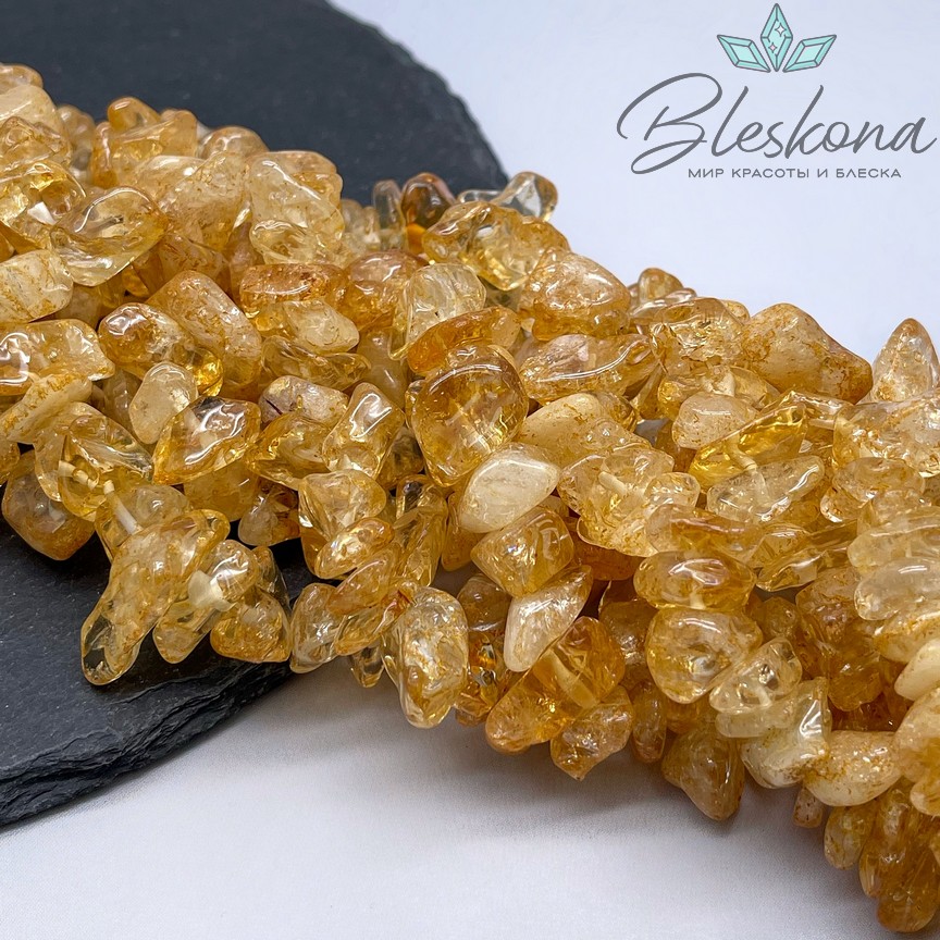 Крошка Цитрин ширина бусин ~ 13-18 мм
