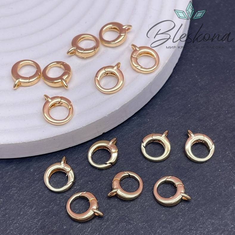 12,5*10 мм Цвет золото, Замок карабин мини