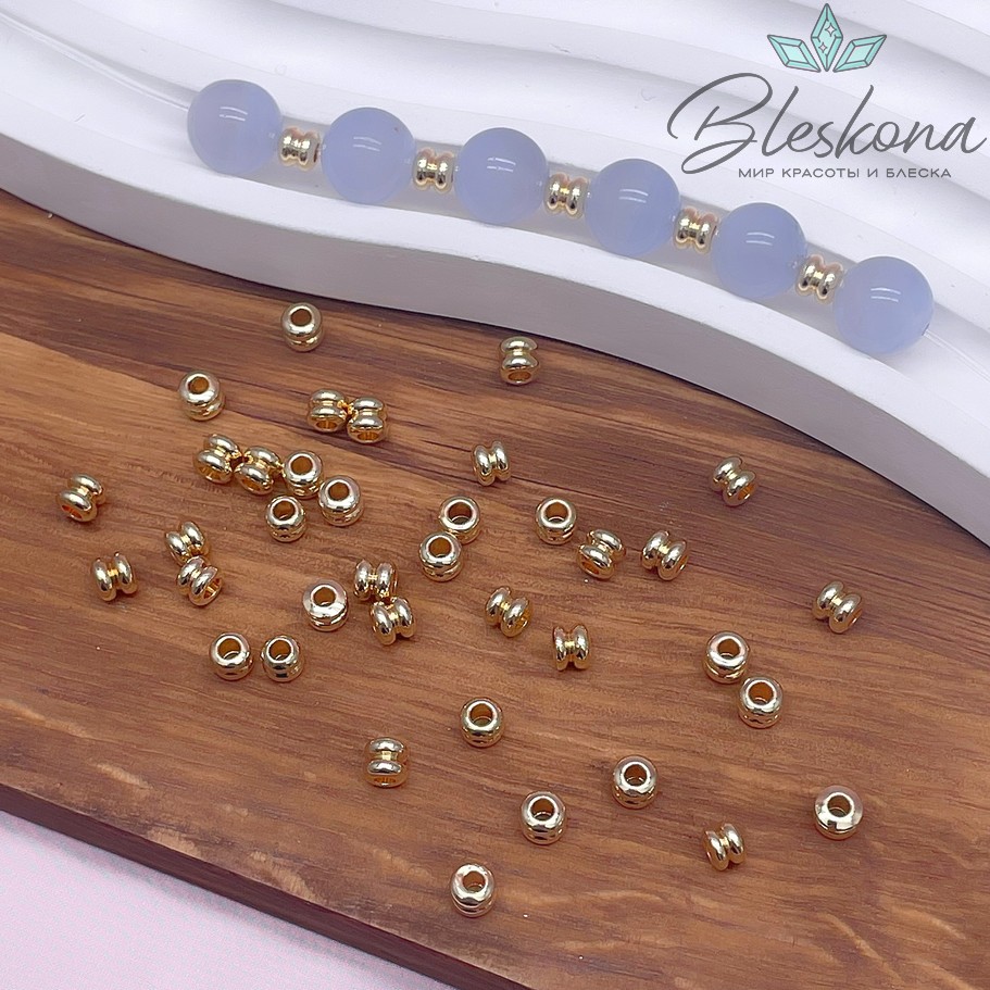 3,5*4 мм Цена золото, Бусина-разделитель