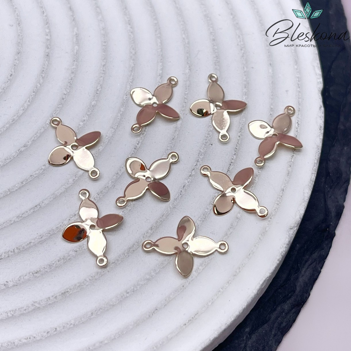 14,6*11 мм Цвет золото, Коннектор цветочек