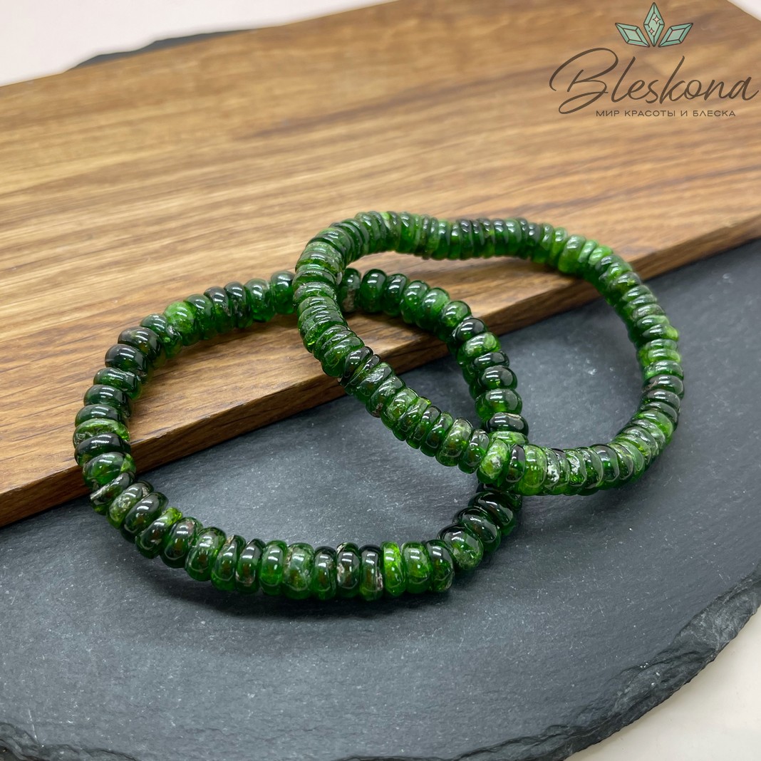 Диопсид рондель 7,5 мм сет 18 см