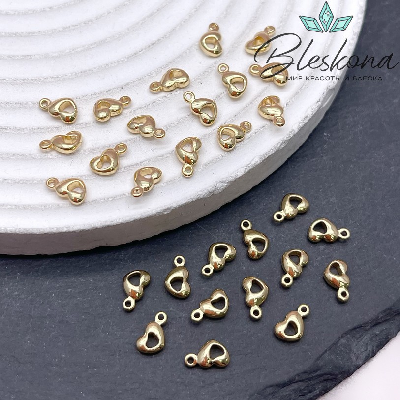 7,8*4,5 мм Цвет золото, Подвеска сердце 