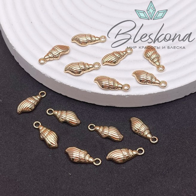 17*7 мм Цвет золото, Подвеска ракушка 