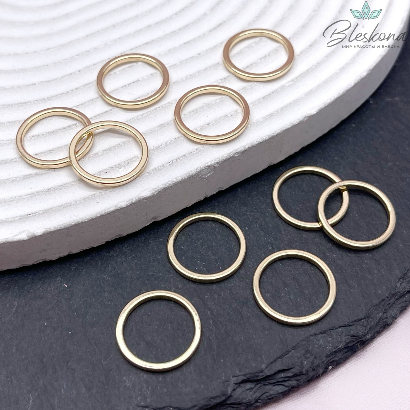 16 мм Цвет золото, Подвеска кольцо уп. 5 шт