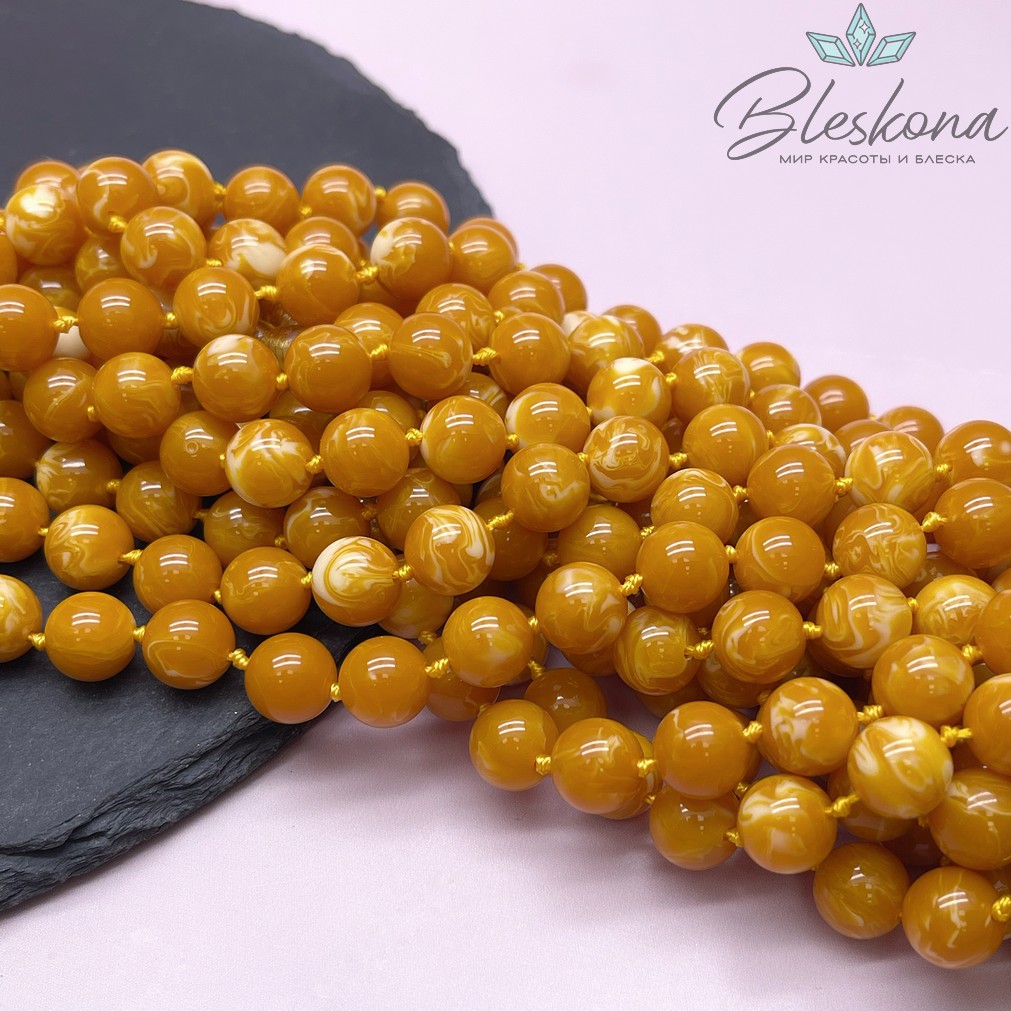 Янтарь шар оранжевый 10 мм
