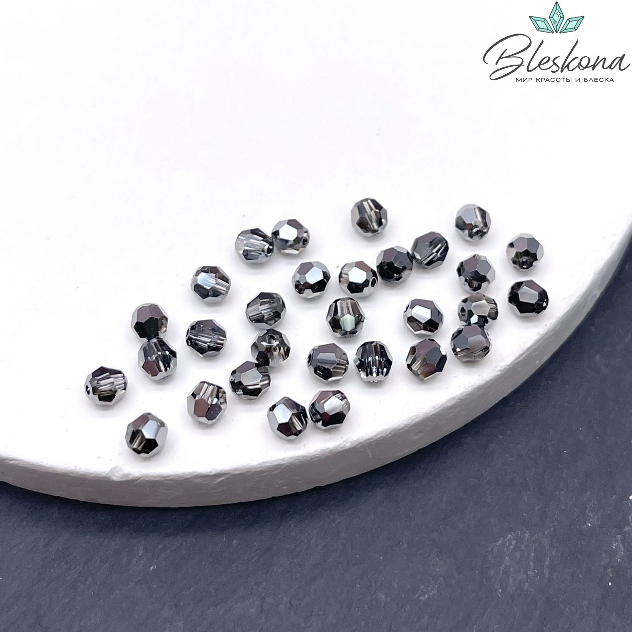 5000 Classic Bead 4 мм Crystal Silver Night уп.10шт.