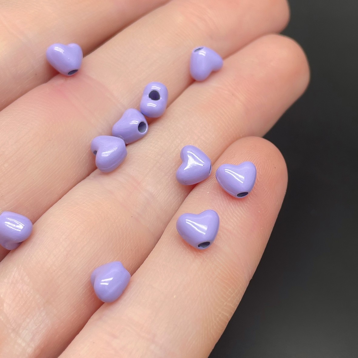 5*6 мм , Бусина сердце фиолетовая эмаль уп.10шт 