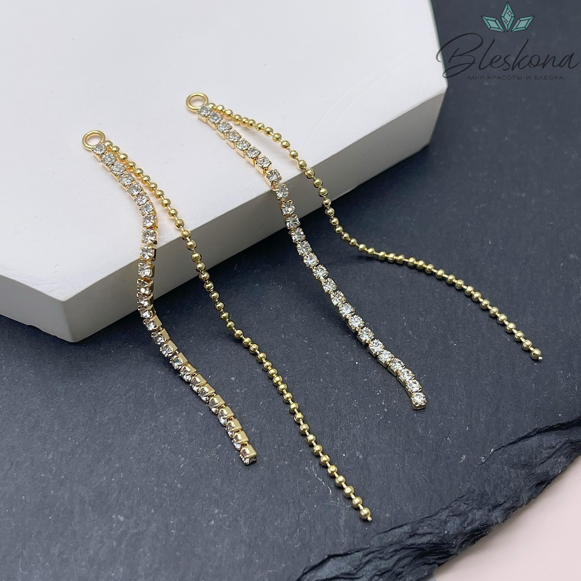 65*3 мм Цвет золото, Подвеска шторка цепочка