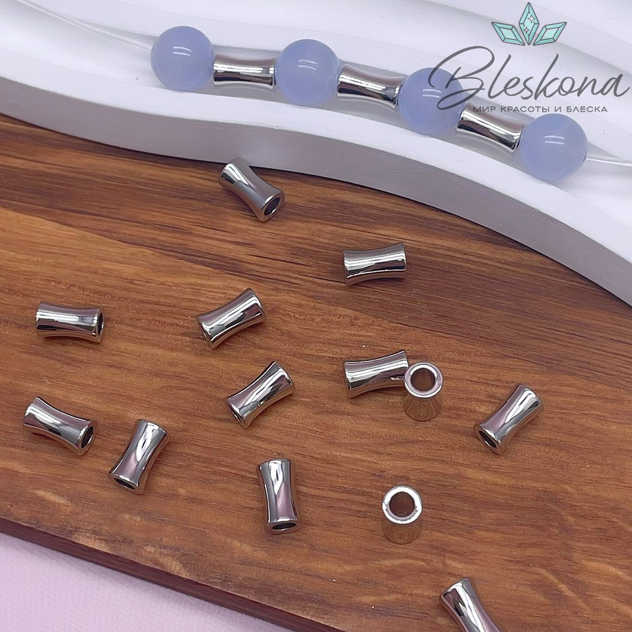 8*5 мм Цвет серебро, Бусина песочные часы