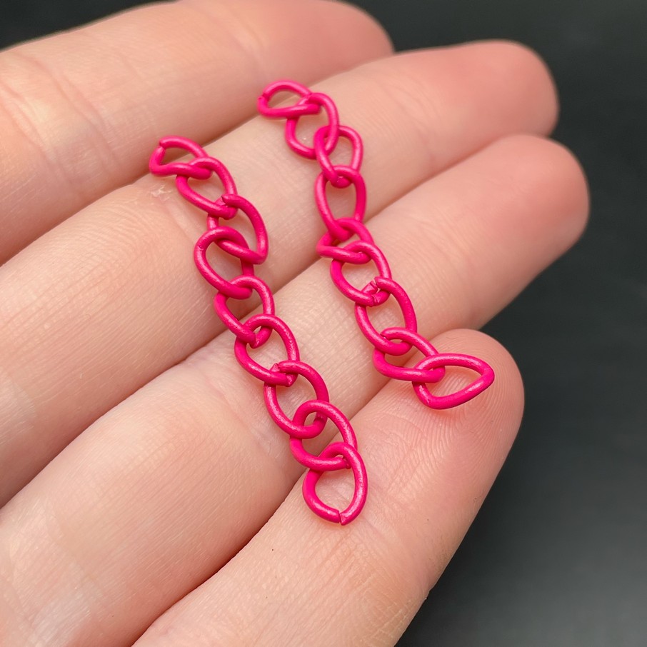 4,5 мм , Цепочка - удлинитель малиновая эмаль
