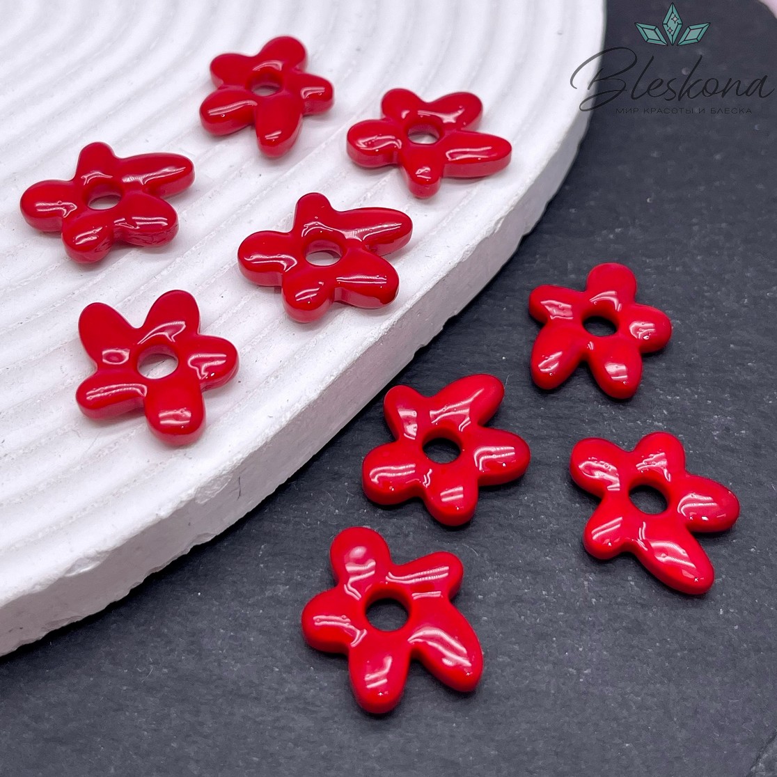 20*16 мм Подвеска цветок красный