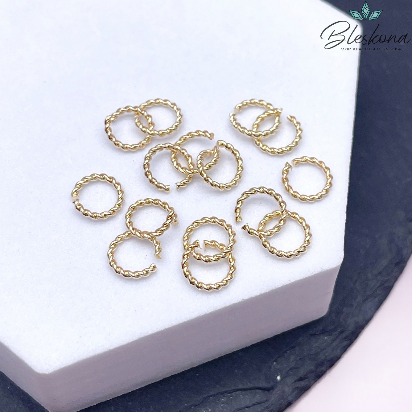 Соединительный элемент, Цвет золото 8 мм 