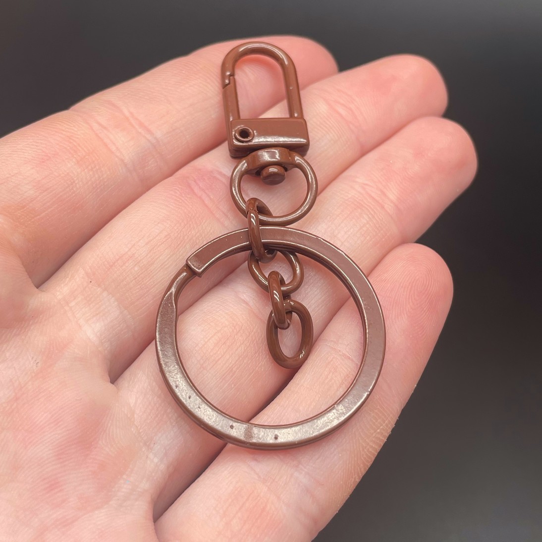 30 мм, Основа для брелока коричневая эмаль