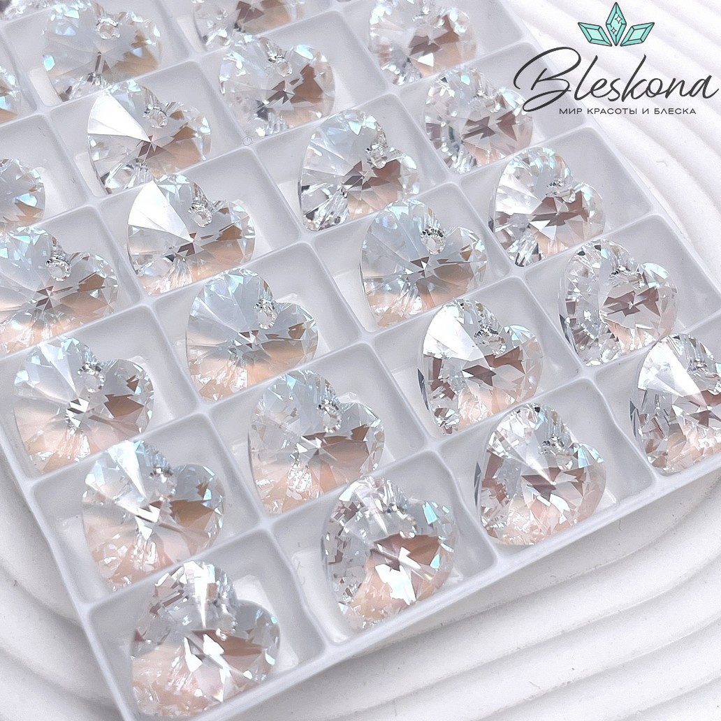 6228 Xilion Heart 14,4*14 мм Crystal Shimmer (SHIM)