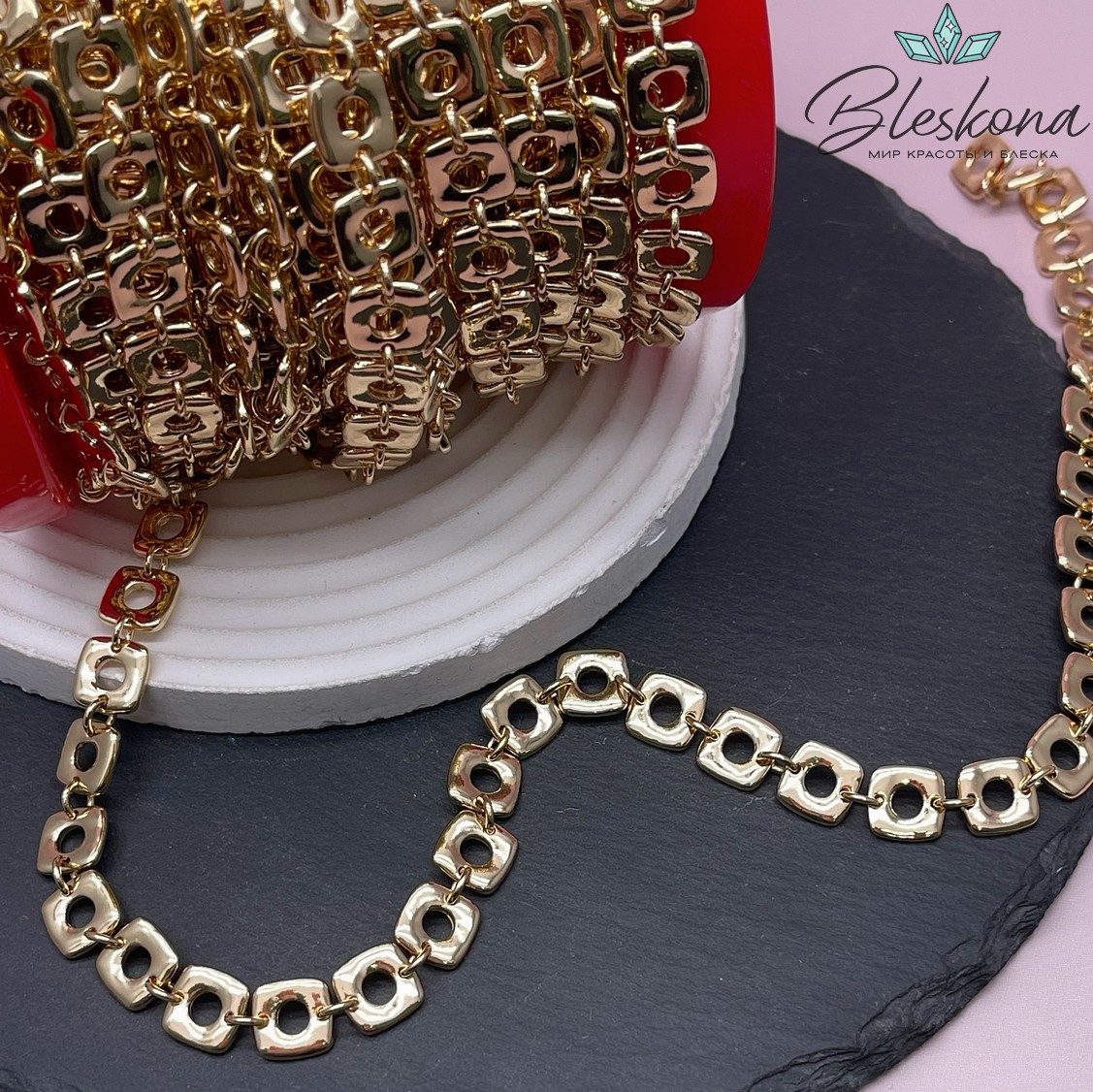 Цепь №48-31 цвет золото 10*9,5 мм/ 5,5 мм