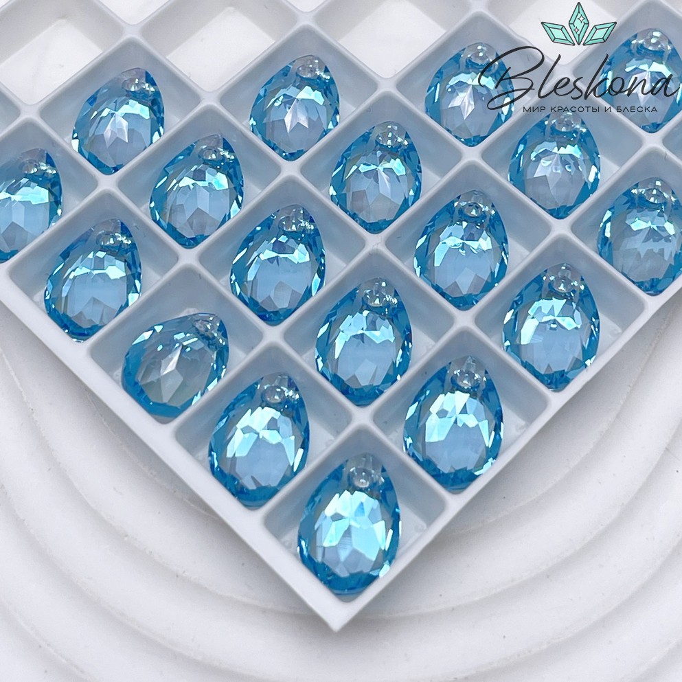 6433 Pear Cut Pendant 11,5мм Aquamarine Shimmer (202 SHIM)