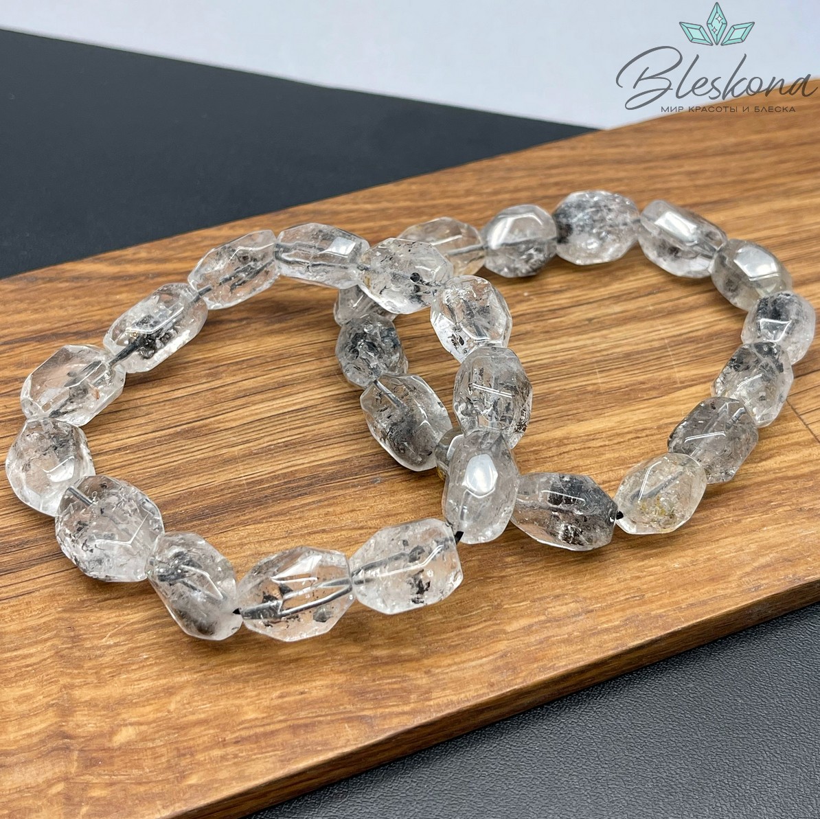 Херкимерский алмаз (кварц) галтовка огранка (10-13)*(14-16) мм сет 20 см