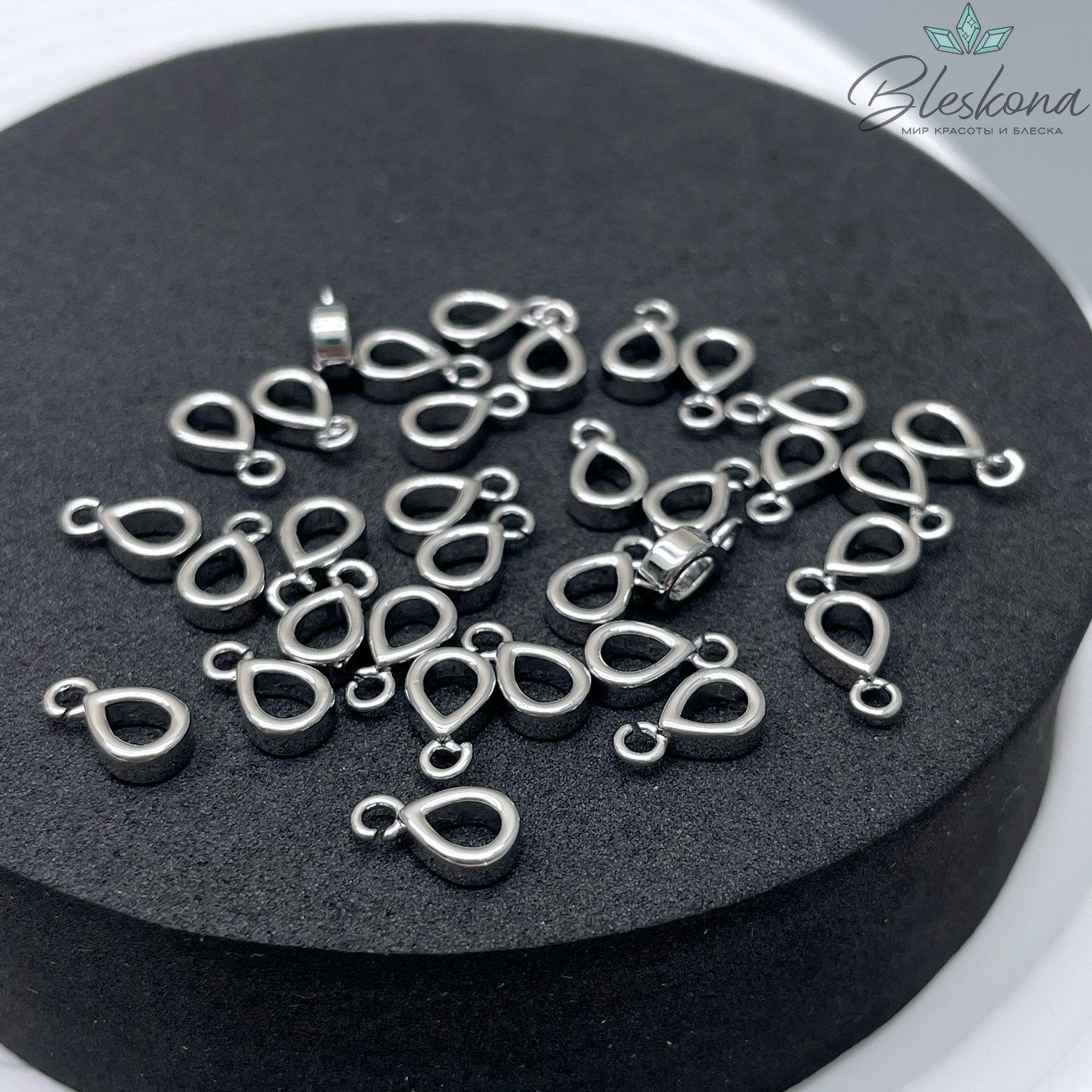 9*2,5 мм Цвет серебро, Бейл капля разъемное кольцо Люкс