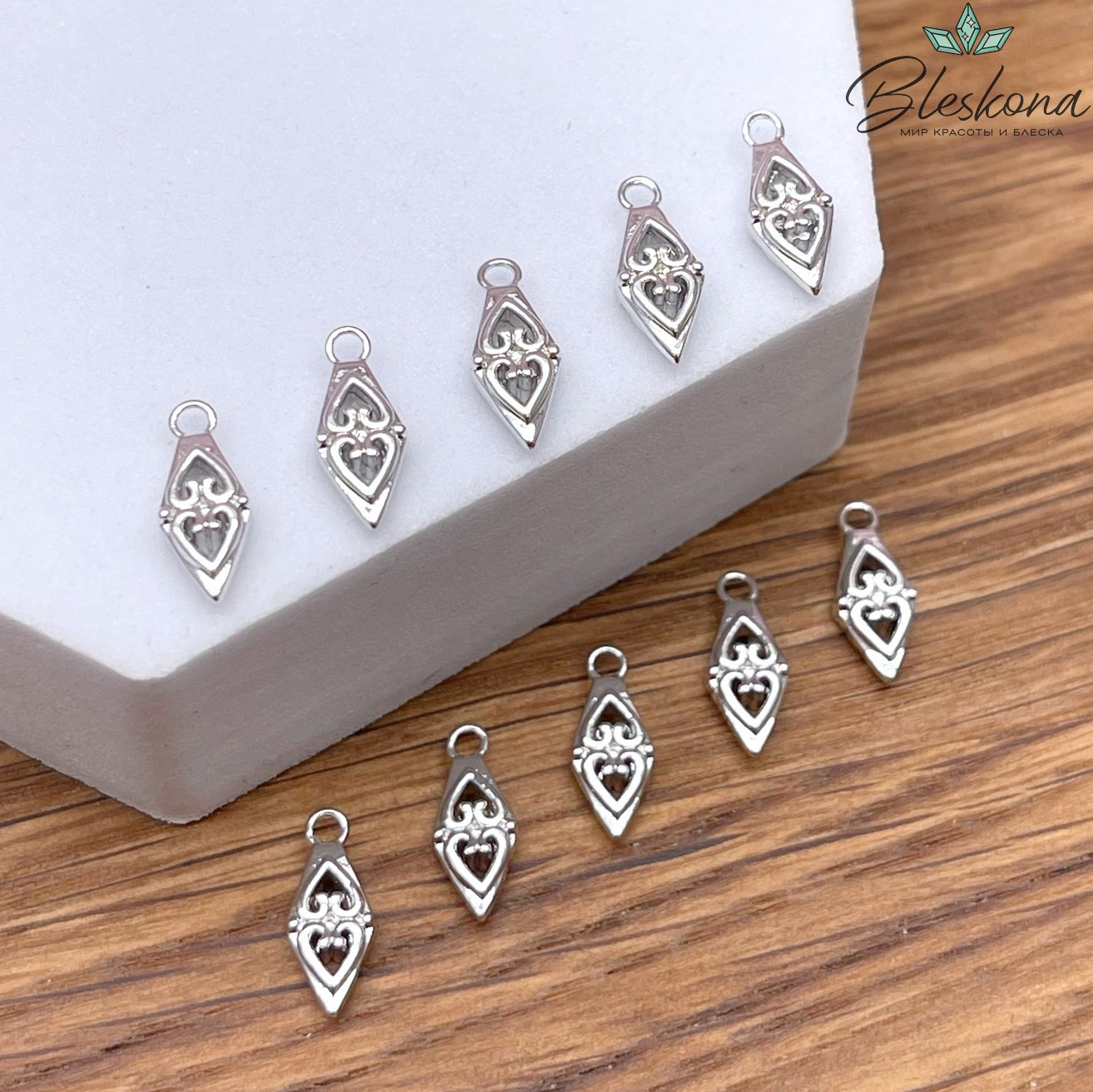 12*5 мм Цвет серебро, Подвеска Этно №10