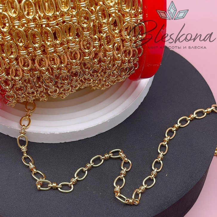 Цепь №135-1 цвет золото 8*5,5 мм/8*4 мм