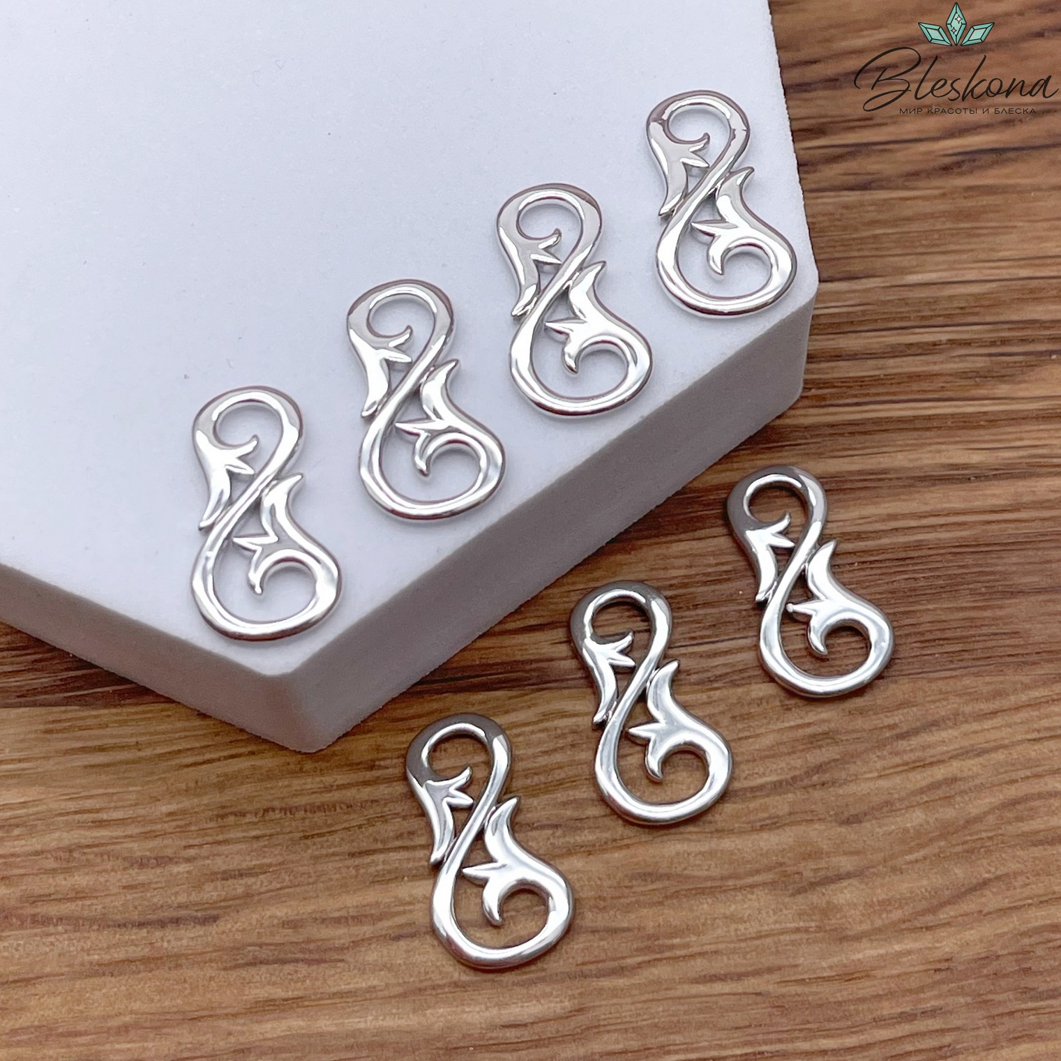 18*10 мм Цвет серебро, Коннектор Этно №14