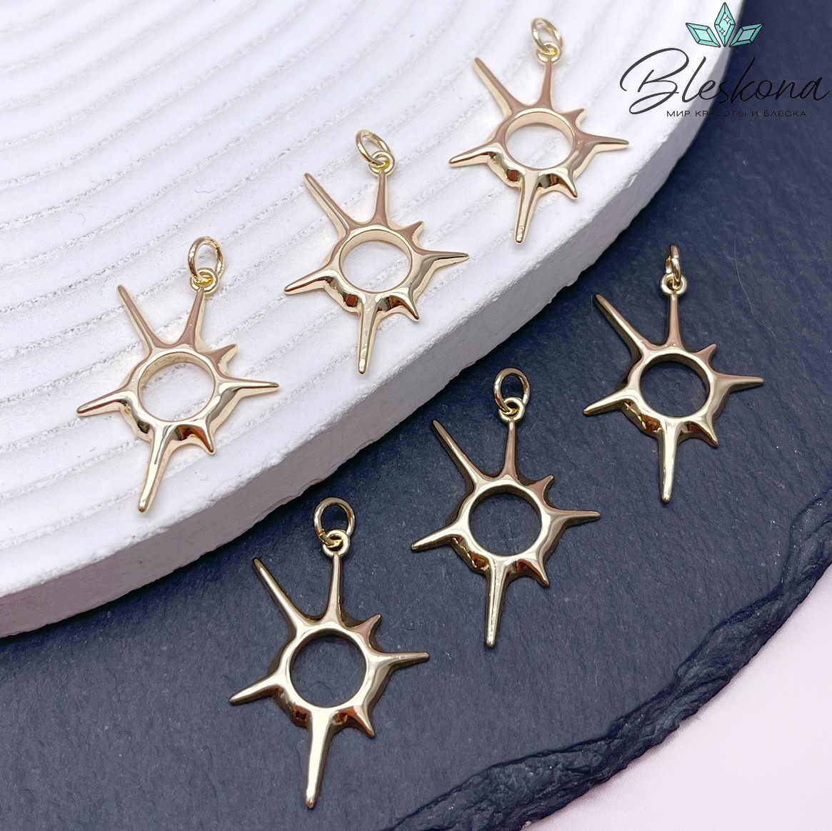 27,5*20 мм Цвет золото, Подвеска сияние солнца