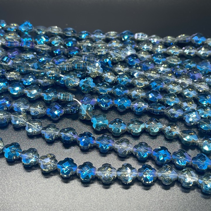 8 мм, Стекло Lux, клевер, цвет синий