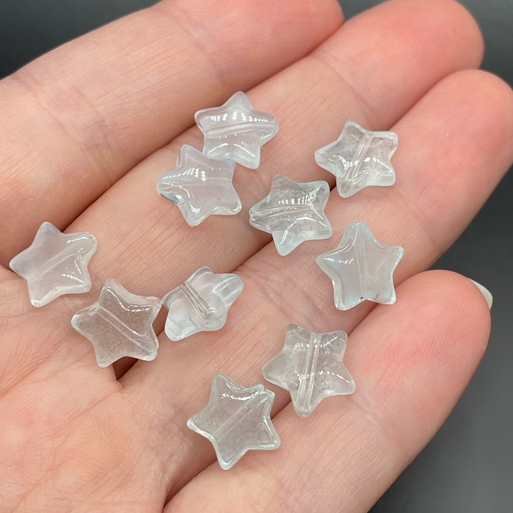 9,5 мм, Стекло звезда светло-голубая уп.10 шт 