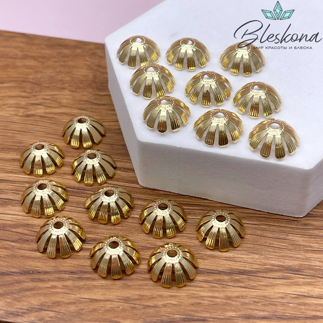 12*5 мм Цвет золото, Шапочка цветок 