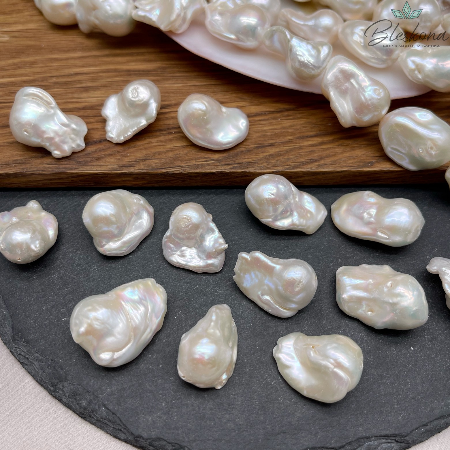 Жемчуг Барокко белый штучно ~ (21-26)*(16-18) мм 