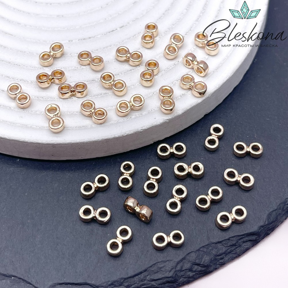 4,2*8,5мм Цвет золото, Бусина - разделитель на 2 ряда