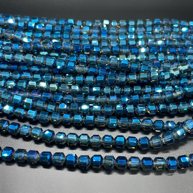 5*5,3 мм Стекло Lux, многогранник, цвет синий