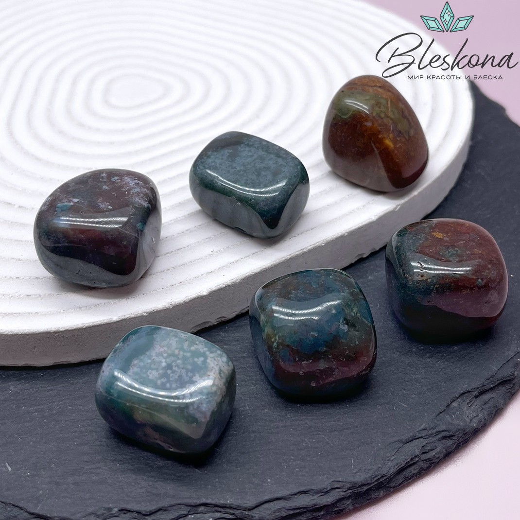 Агат моховой галтовка 21-24 мм