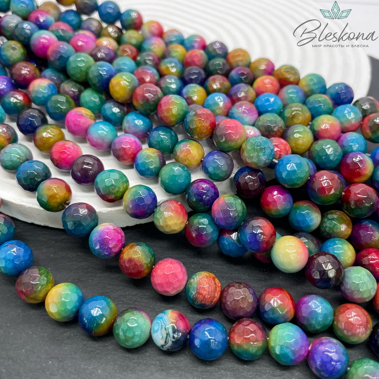 Агат с узором №17 огранка 10 мм