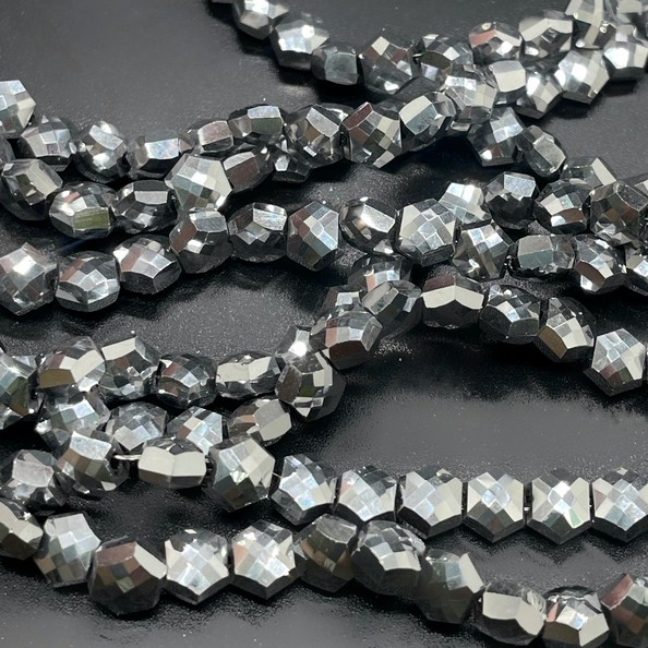 5*6 мм Стекло Lux, шестиугольник, цвет серебро