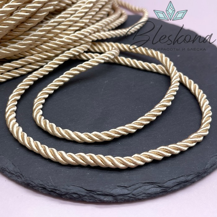 Шнур крученый желтый 6 мм