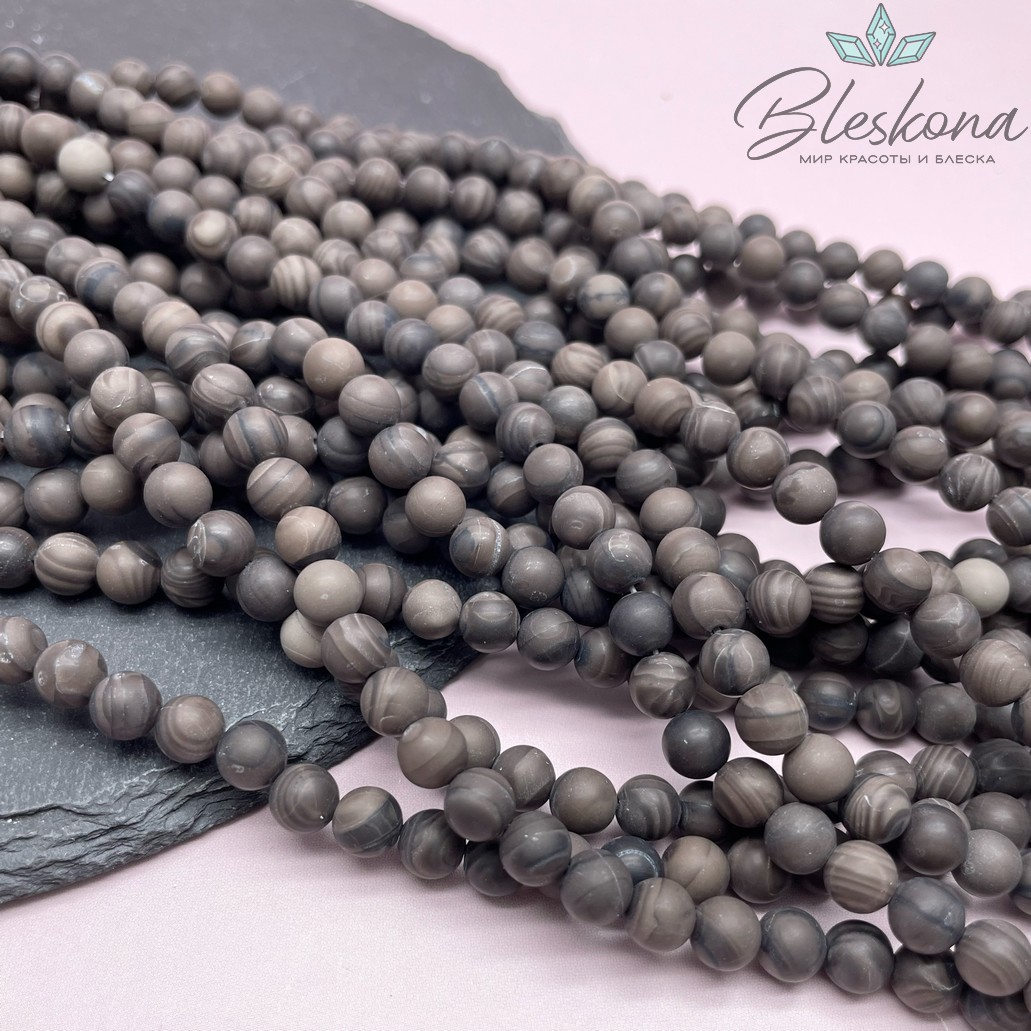 Яшма  Кофейная матовая 6,5 мм