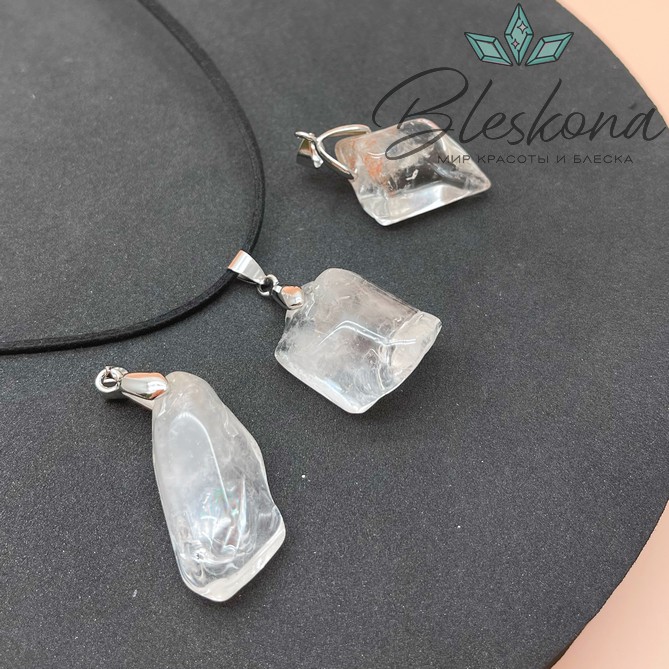 Подвеска Горный хрусталь фриформ 10-15 мм 