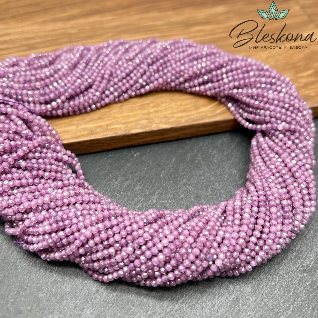 Циркон Glow темно-фиолетовый огранка 2 мм (кубический цирконий, фианит) 