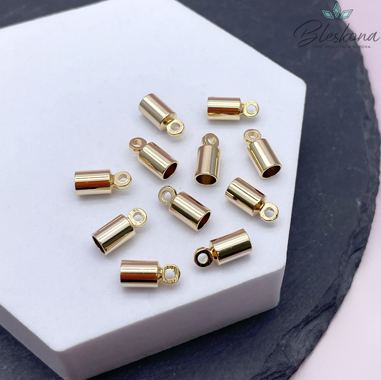 11*5 мм Цвет золото, Концевик для шнура гладкий
