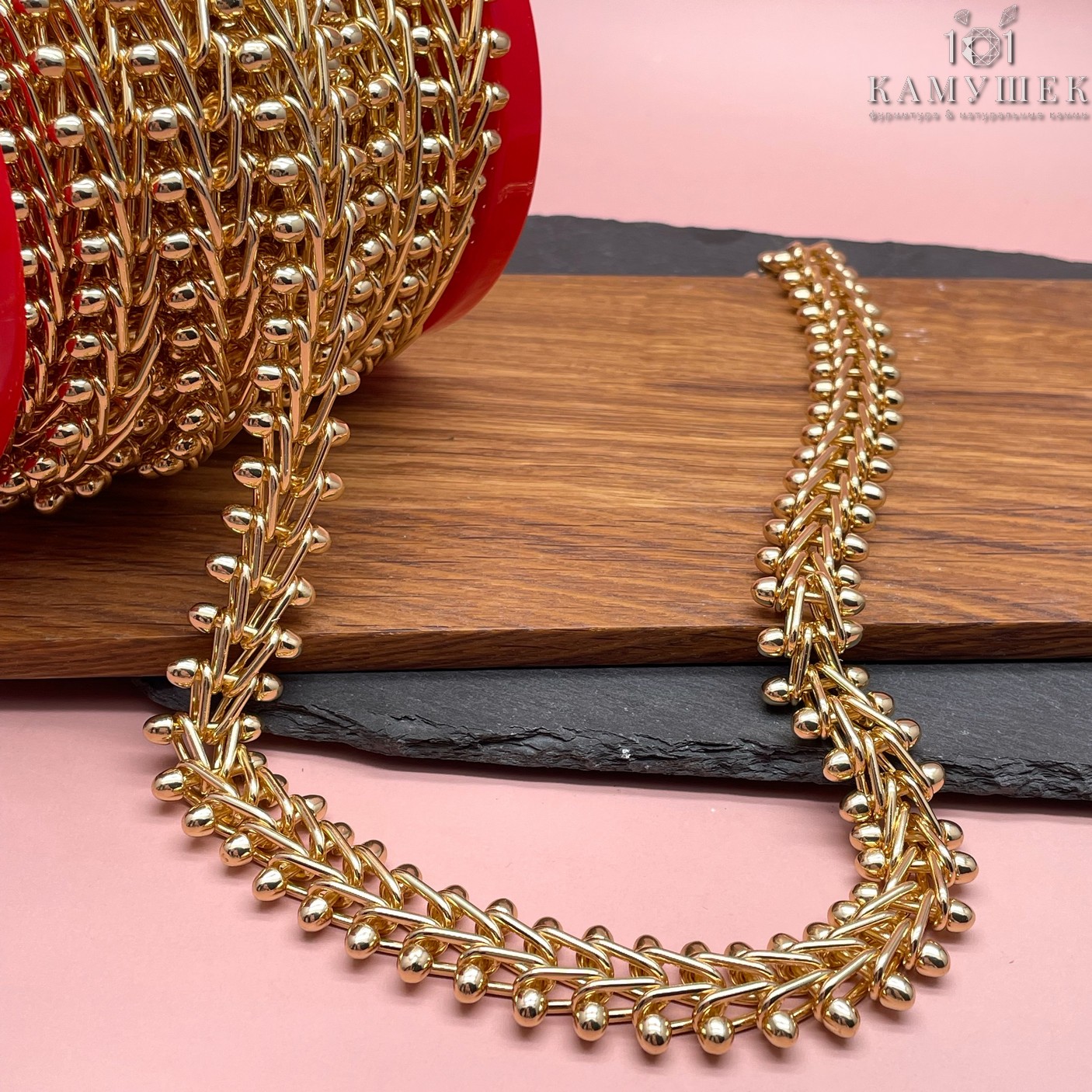 Цепь №100-1 цвет золото 17,2*12,8 мм