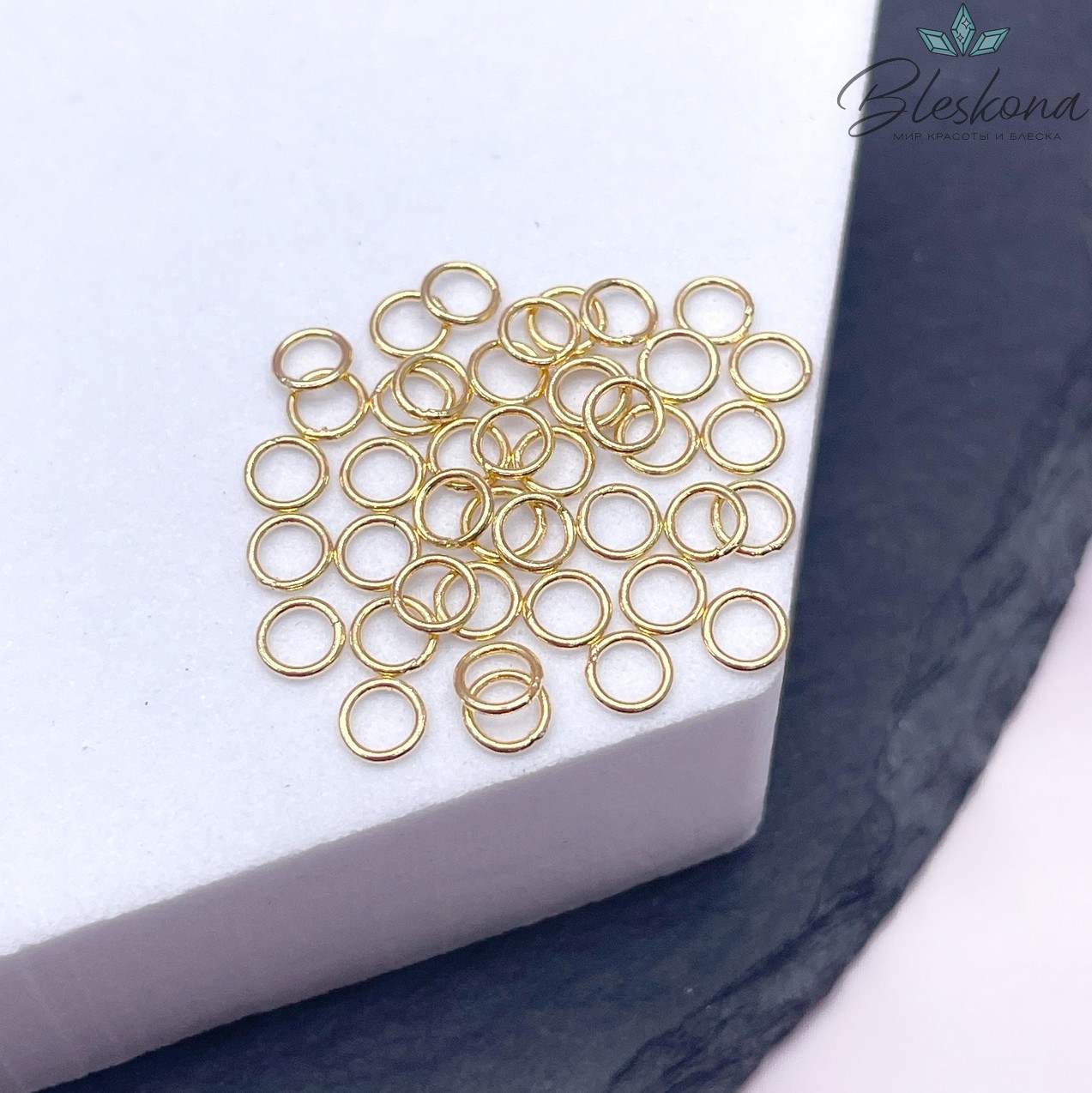 4*0,6мм Колечки неразъемные цвет золото уп.1гр Люкс 