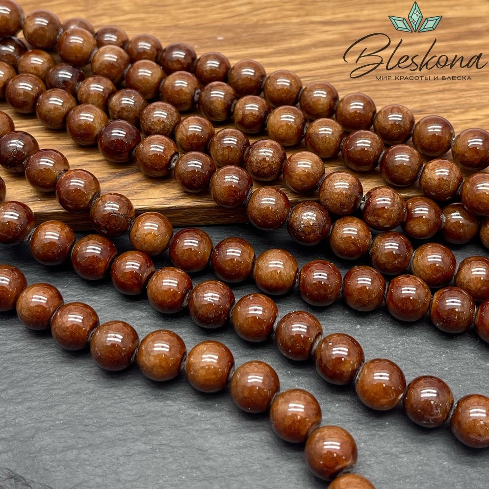 Оникс коричневый №1 10 мм (кальцитовый)